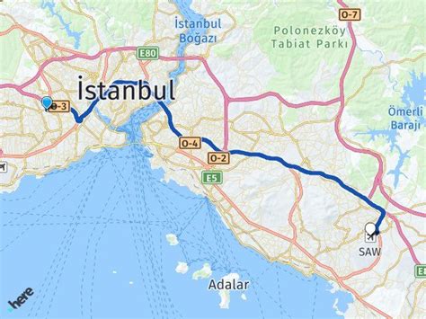 sabiha gökçen esenler arası kaç km